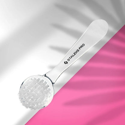Cepillo para polvo de uñas Staleks Pro, ideal para eliminar residuos de limado en manicura profesional.