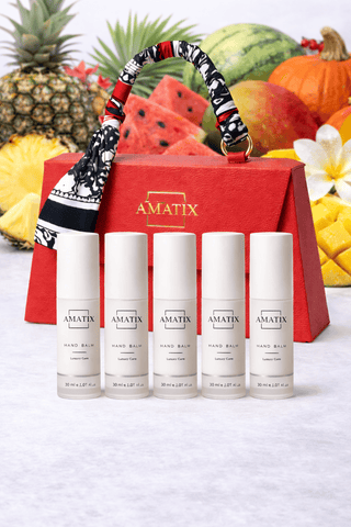 Estuche de 5 Cremas de Manos Amatix (30ml) — Colección Tropical Completa