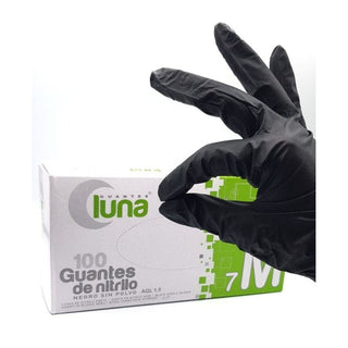 Guantes de nitrilo negros talla M