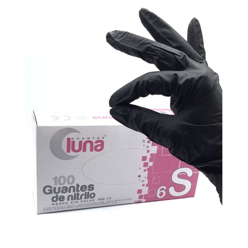 Guantes de nitrilo negros talla S