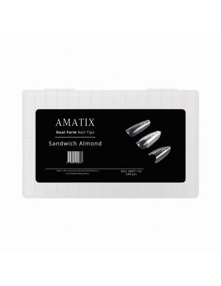 Amatix Dual Form Nail Tips Sandwich Almond 240uni 15 tamaños