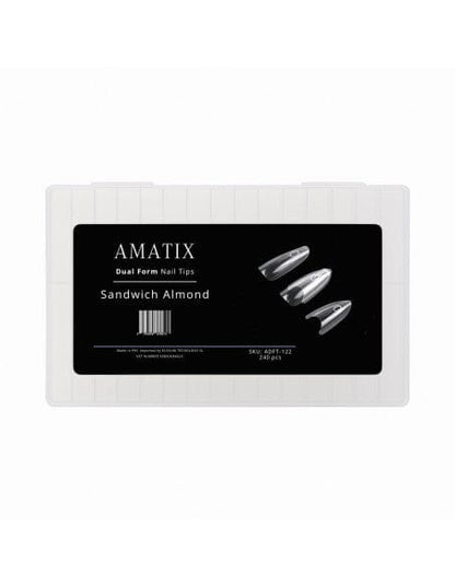 Amatix Dual Form Nail Tips Sandwich Almond 240uni 15 tamaños