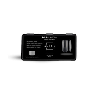 Caja de tips soft gel medium square AMATIX con 504 unidades en 12 tamaños