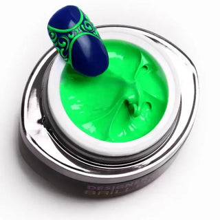 Designer Neon Green Brillbird Gel Paint de uñas